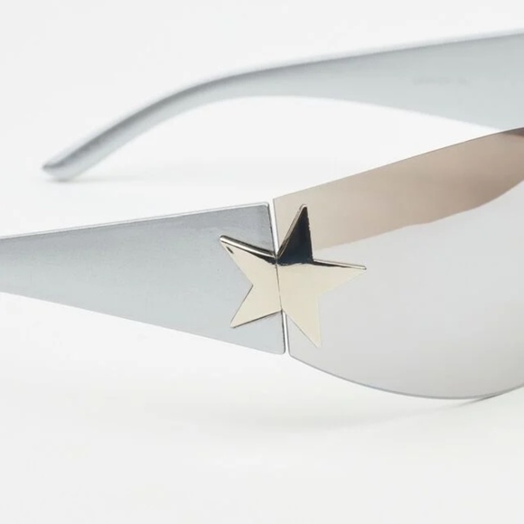 BNWT Star Shield Sunglasses - Silver - Picture 3 of 5